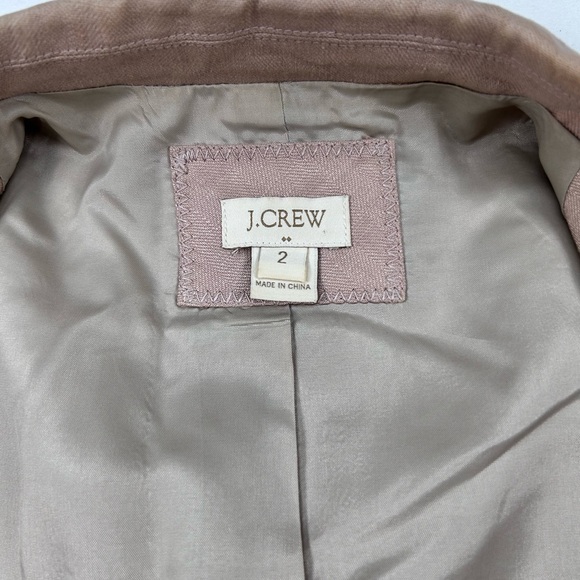 J.Crew Blazer Womens Size 2 Linen Tan Beige Tailored Jacket Career Office Chic - Picture 8 of 10
